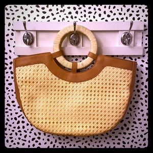 Wicker Universal Thread Vacation Tote Purse Bag